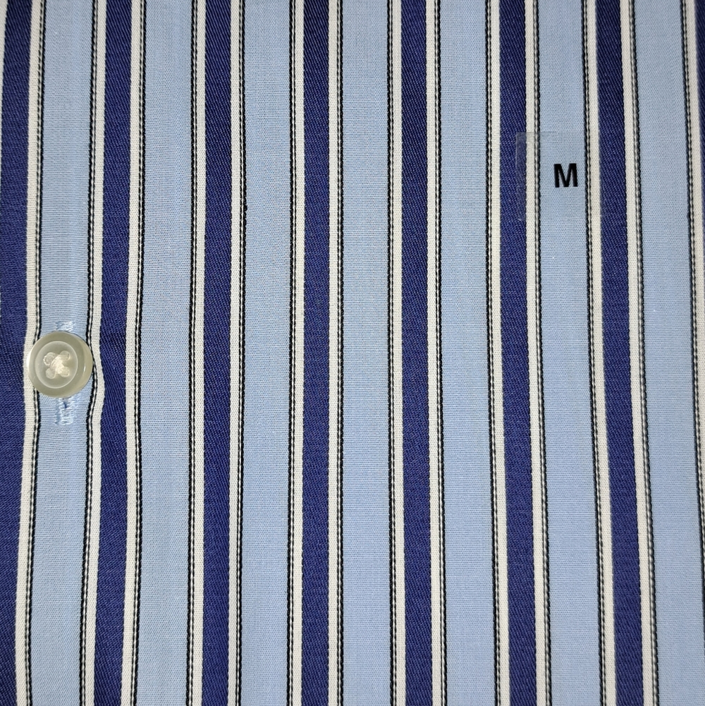 NWOT Express Design Studio Men's Blue Stripe Dress Shirt Size Medium - Picture 3 of 7
